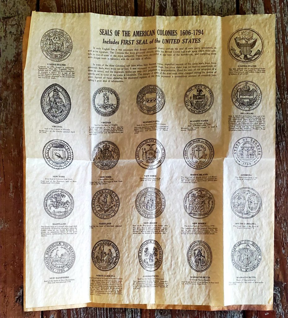 “Seals of the American Colonies 16061794” Historical Document